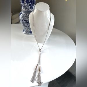 Silver tassel necklace